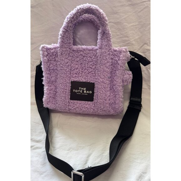 Marc Jacobs Handbags - The Tote Bag By Marc Jacobs In Purple Sherpa With Black Adjustable Strap